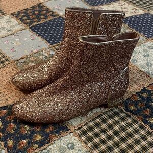 Mavmax gold glitter ankle boots